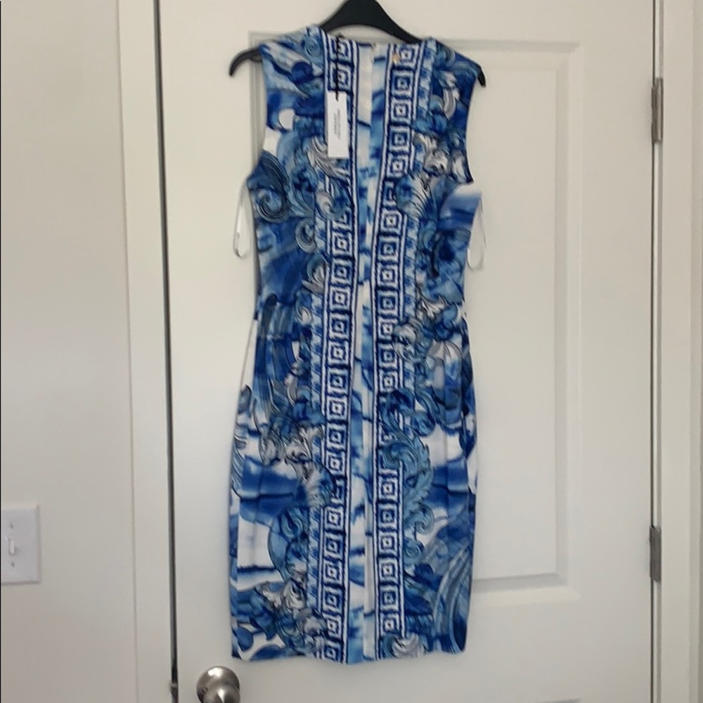 Blue and white Versace dress